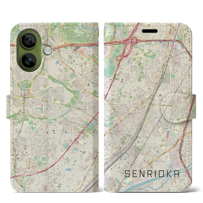 【千里丘（大阪府）】地図柄iPhoneケース（手帳タイプ）