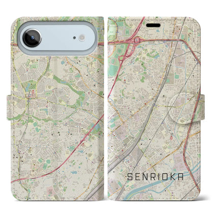 【千里丘（大阪府）】地図柄iPhoneケース（手帳タイプ）