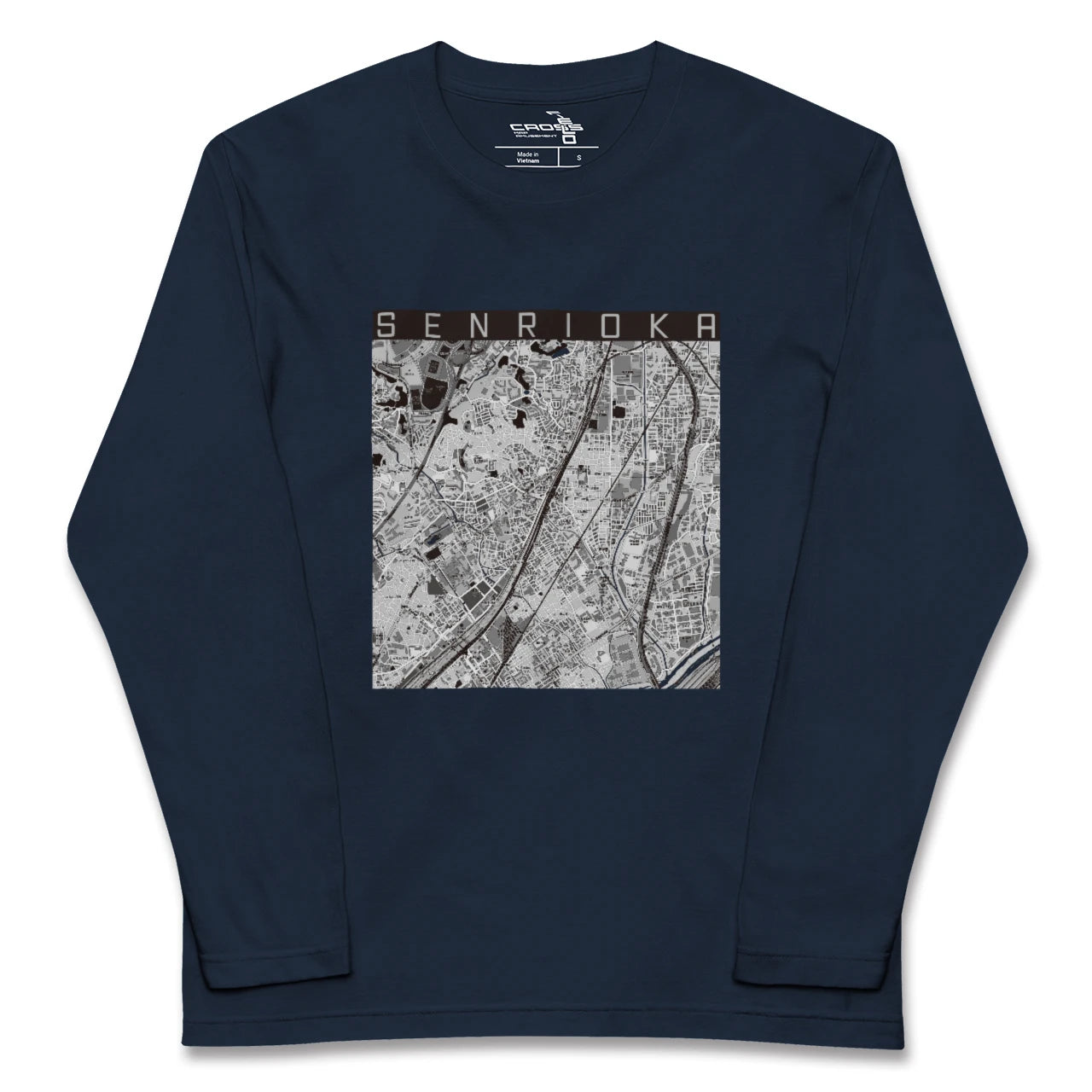 【千里丘（大阪府）】地図柄ロングスリーブTシャツ