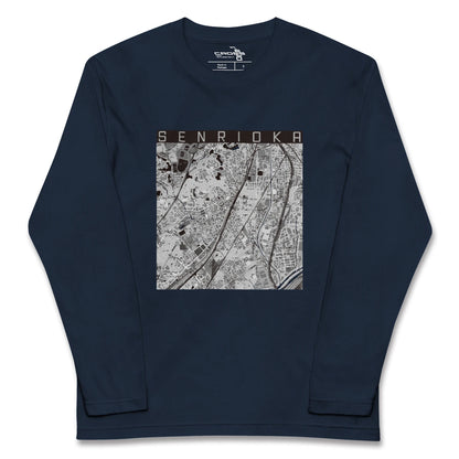 【千里丘（大阪府）】地図柄ロングスリーブTシャツ