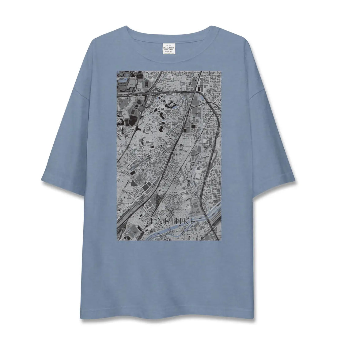 【千里丘（大阪府）】地図柄ビッグシルエットTシャツ