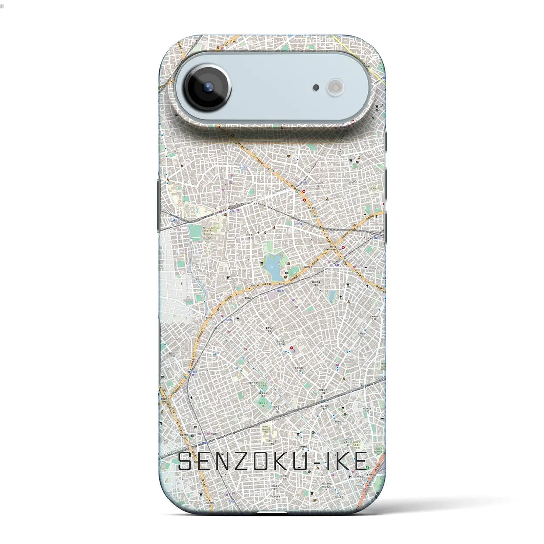 【洗足池(東京都)】地図柄iPhoneケース(バックカバータイプ)ブラック・iPhone 17 Pro Max 用