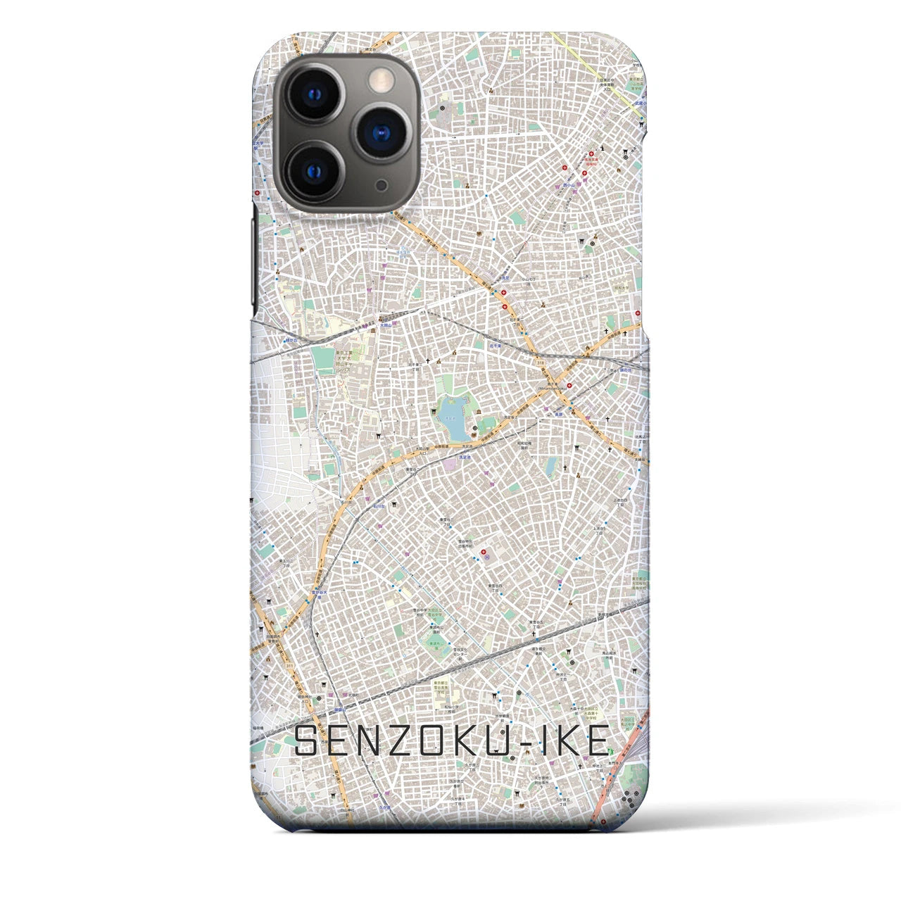 【洗足池（東京都）】地図柄iPhoneケース（バックカバータイプ）