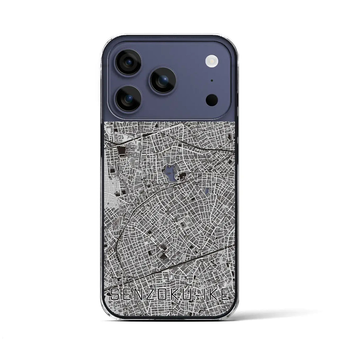 【洗足池（東京都）】地図柄iPhoneケース（クリアタイプ）