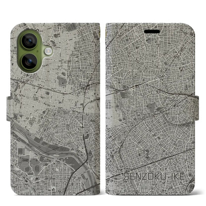 【洗足池（東京都）】地図柄iPhoneケース（手帳タイプ）