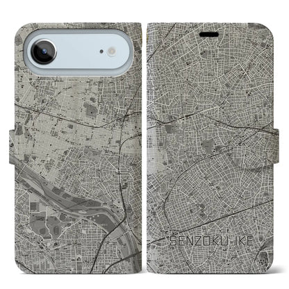 【洗足池（東京都）】地図柄iPhoneケース（手帳タイプ）