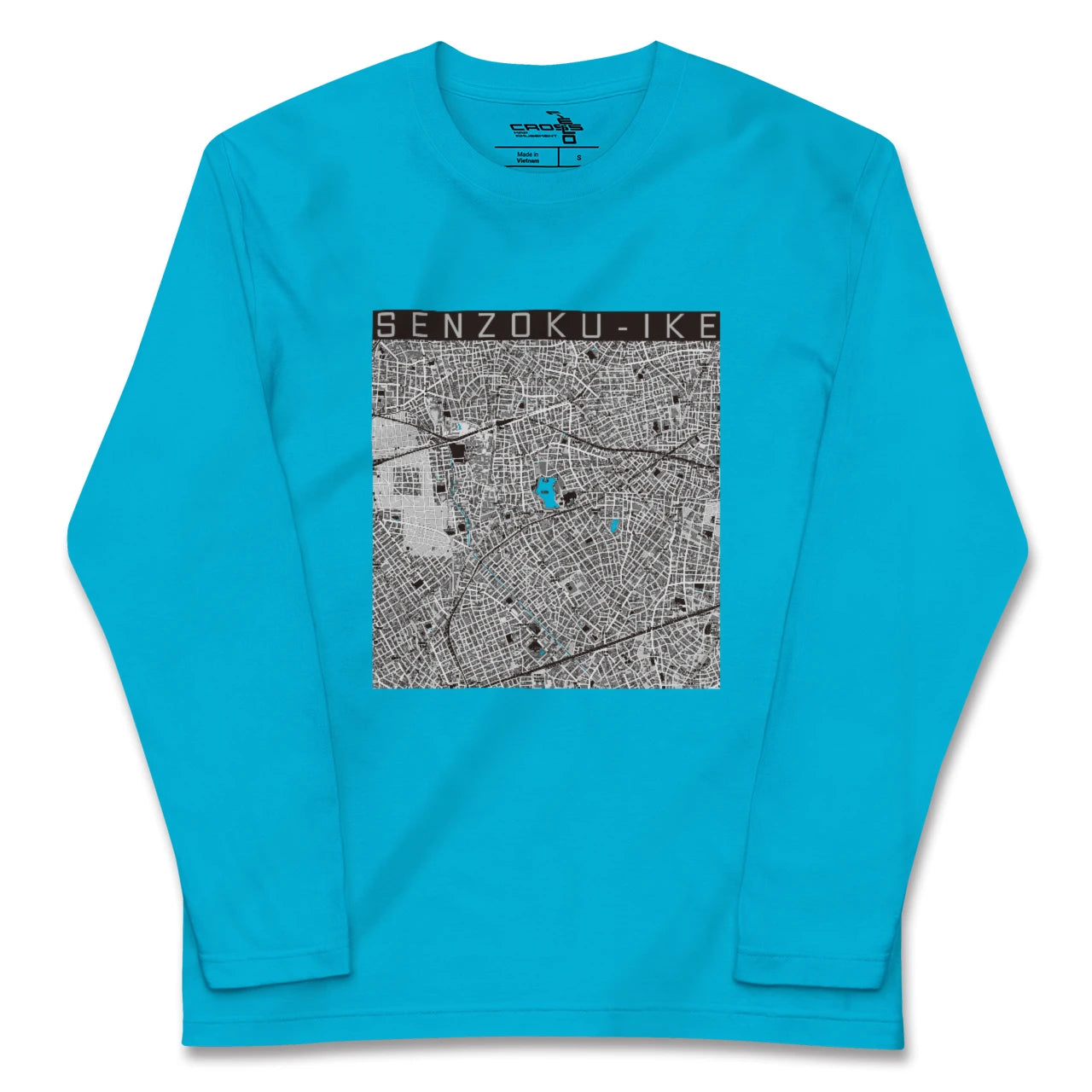 【洗足池（東京都）】地図柄ロングスリーブTシャツ