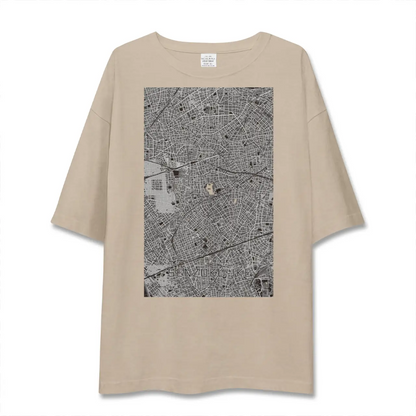 【洗足池（東京都）】地図柄ビッグシルエットTシャツ