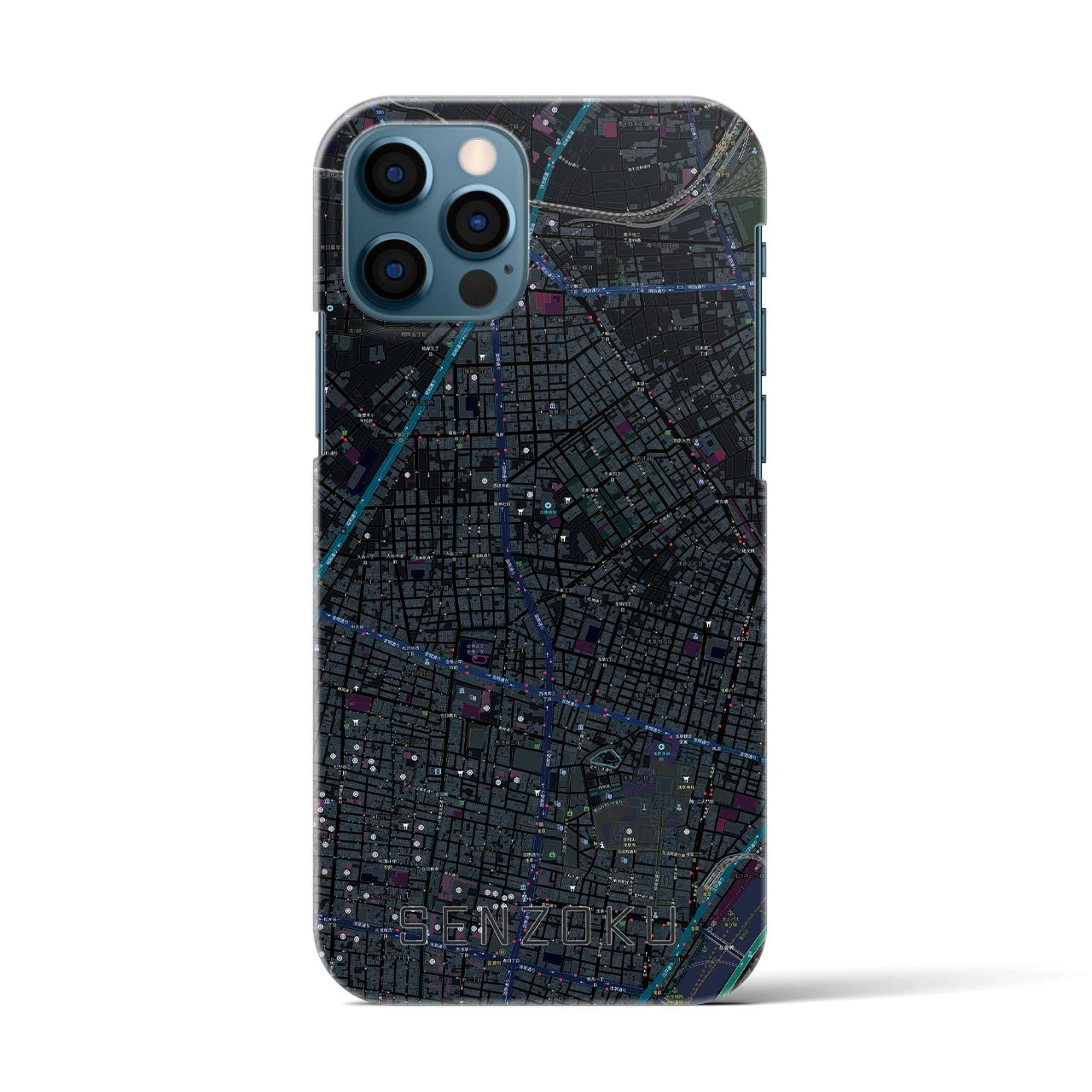 【千束（東京都）】地図柄iPhoneケース（バックカバータイプ）