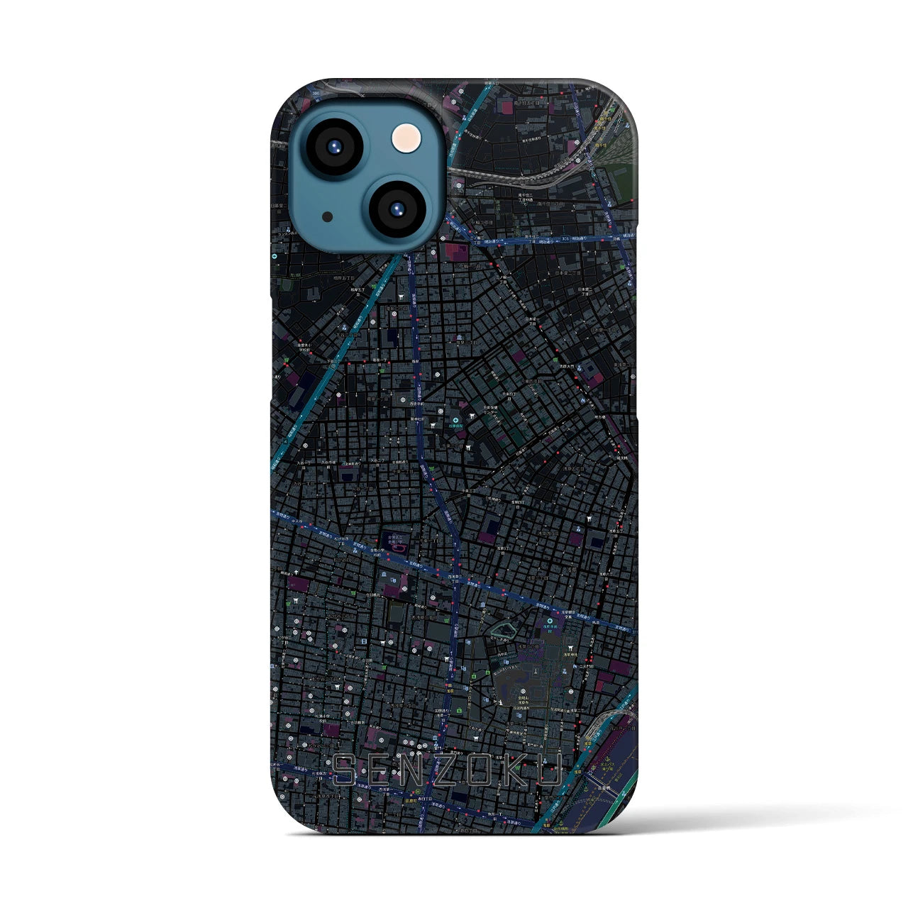 【千束（東京都）】地図柄iPhoneケース（バックカバータイプ）