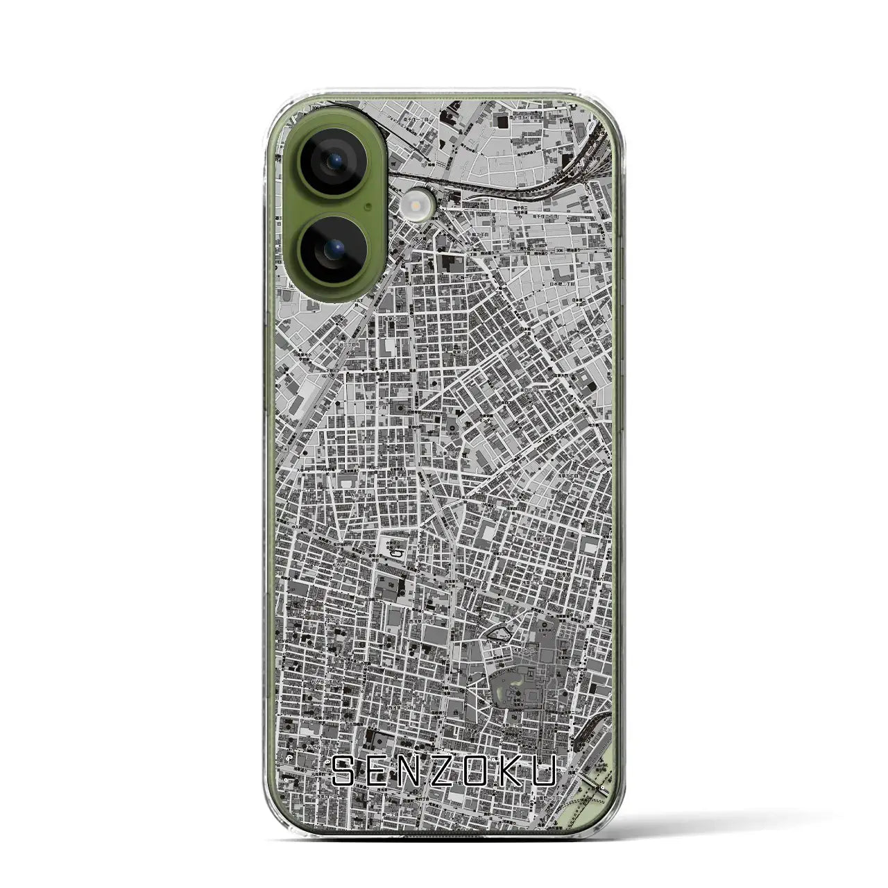 【千束（東京都）】地図柄iPhoneケース（クリアタイプ）