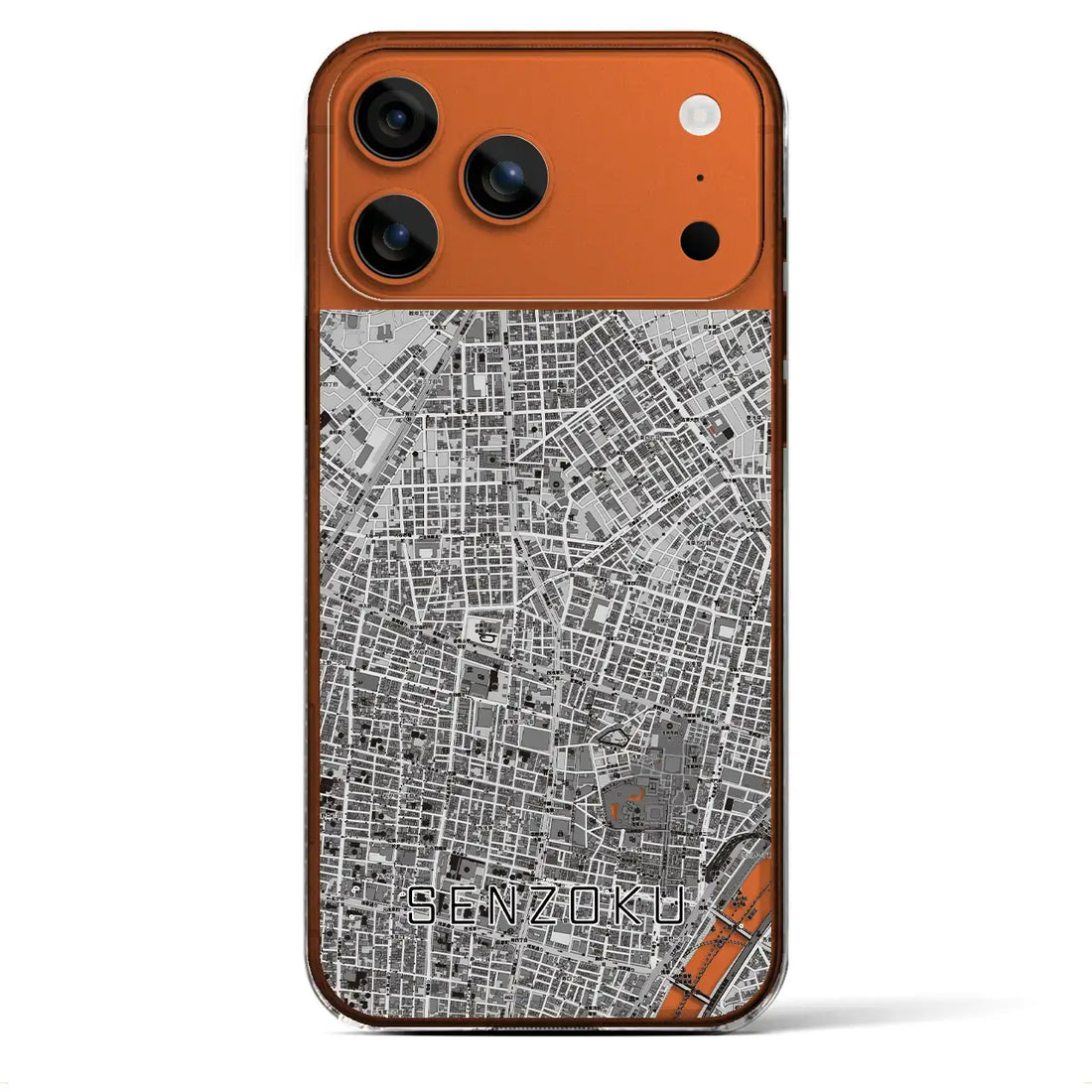 【千束(東京都)】地図柄iPhoneケース(クリアタイプ)モノトーン・iPhone 17 Pro Max 用