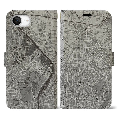 【千束（東京都）】地図柄iPhoneケース（手帳タイプ）