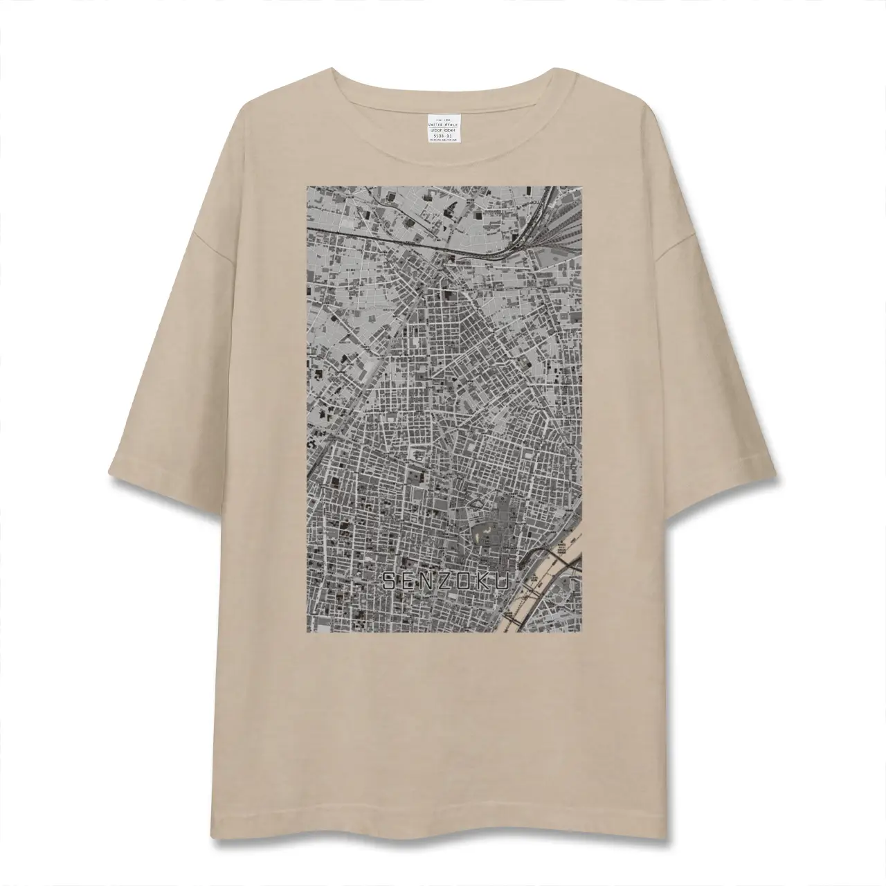【千束（東京都）】地図柄ビッグシルエットTシャツ