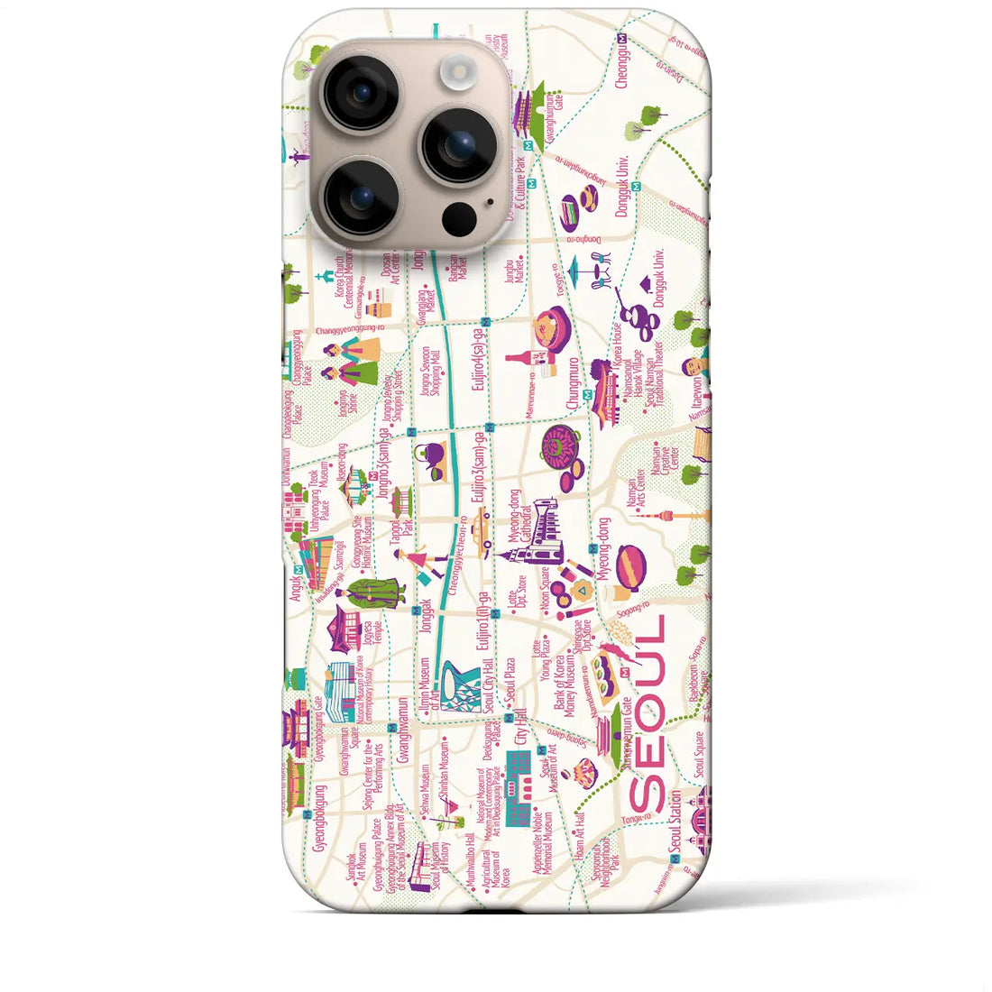 【ソウル】イラストマップiPhoneケース(バックカバータイプ)