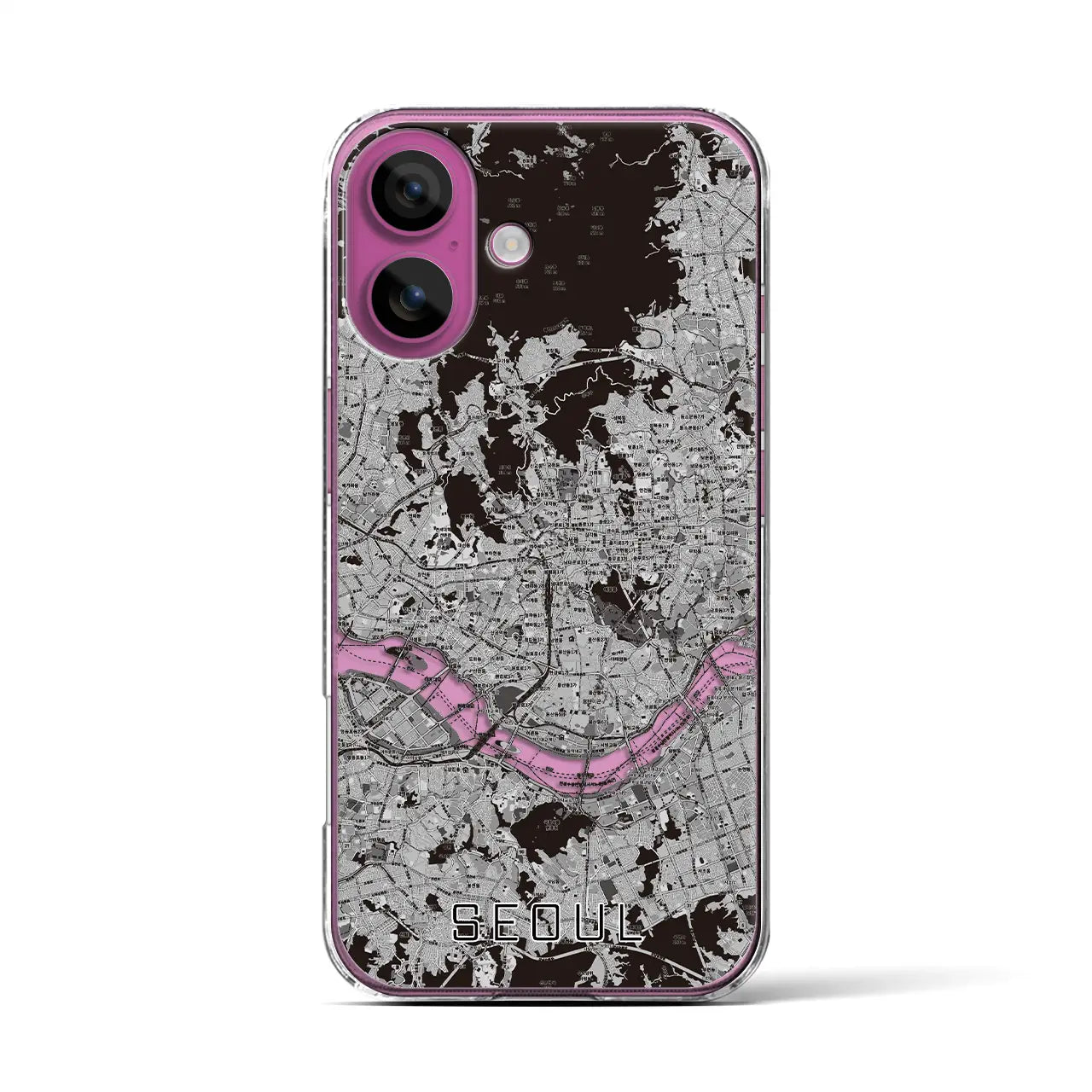 【ソウル（韓国）】地図柄iPhoneケース（クリアタイプ）