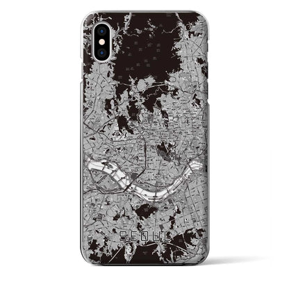 【ソウル（韓国）】地図柄iPhoneケース（クリアタイプ）モノトーン・iPhone XS Max 用