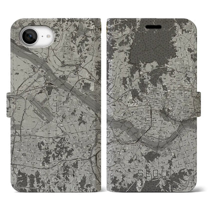 【ソウル（韓国）】地図柄iPhoneケース（手帳タイプ）