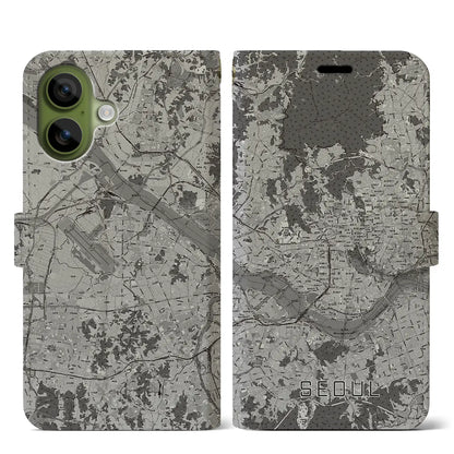 【ソウル（韓国）】地図柄iPhoneケース（手帳タイプ）