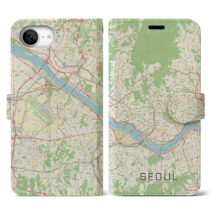 【ソウル（韓国）】地図柄iPhoneケース（手帳タイプ）
