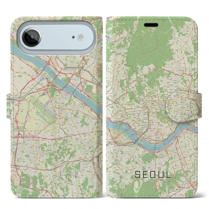 【ソウル（韓国）】地図柄iPhoneケース（手帳タイプ）