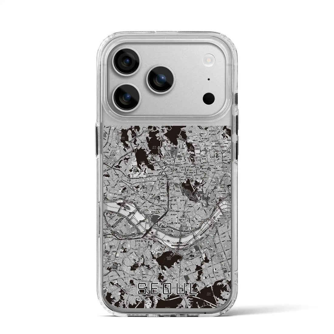 【ソウル（韓国）】地図柄iPhoneケース（MagSafeタイプ）モノトーン・iPhone 17 Pro 用