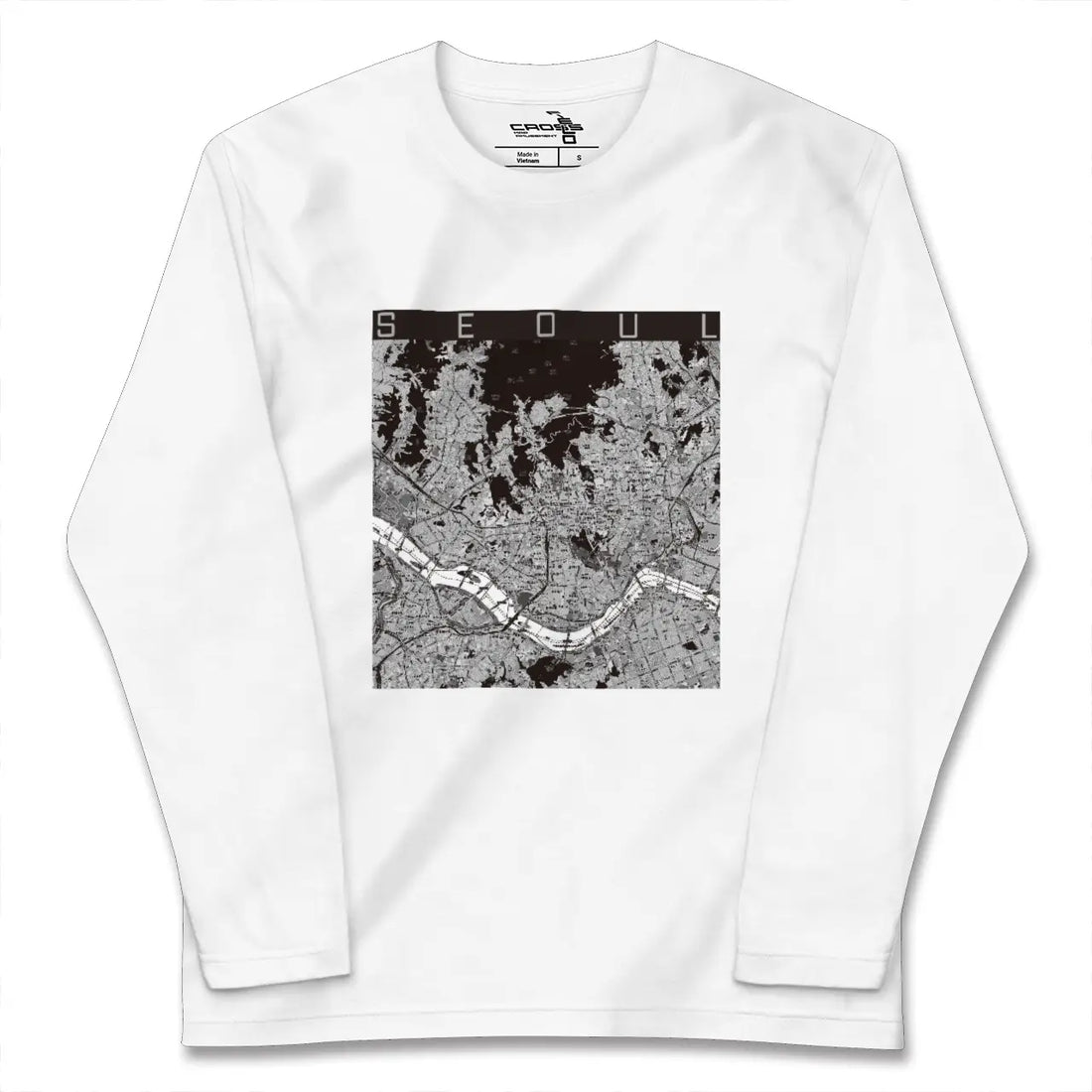 【ソウル（韓国）】地図柄ロングスリーブTシャツ