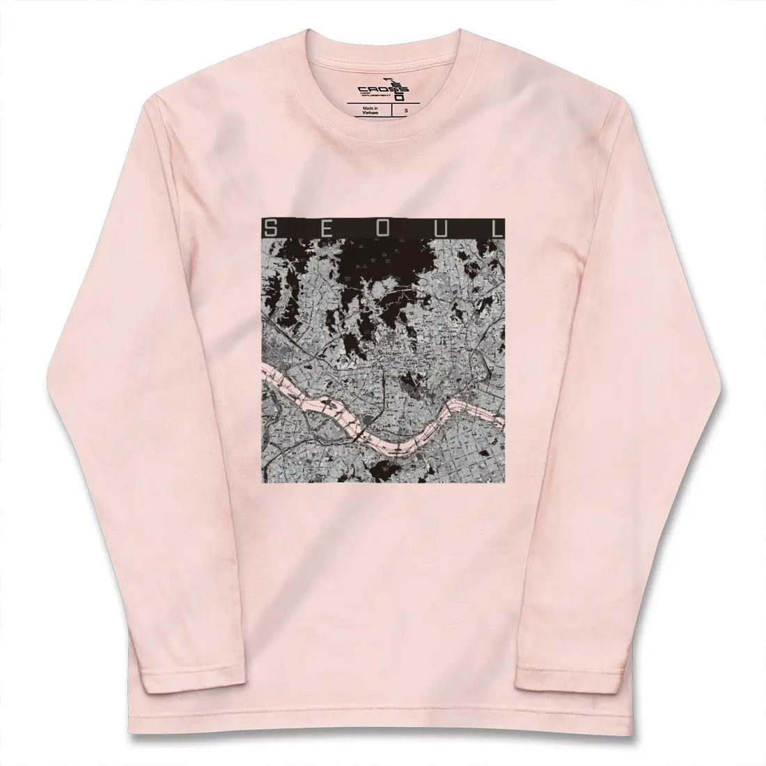 【ソウル(韓国)】地図柄ロングスリーブTシャツ