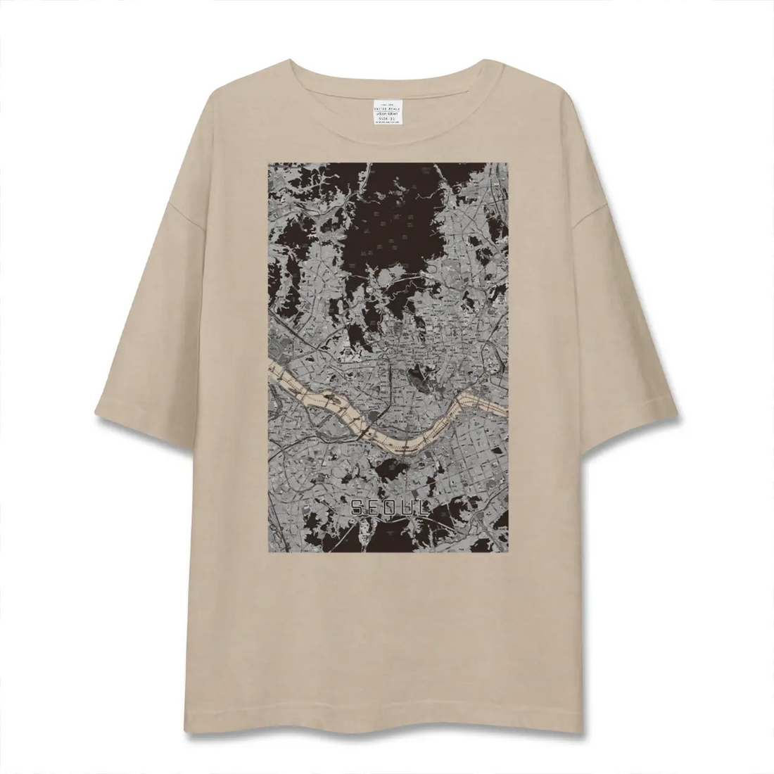 【ソウル(韓国)】地図柄ビッグシルエットTシャツ