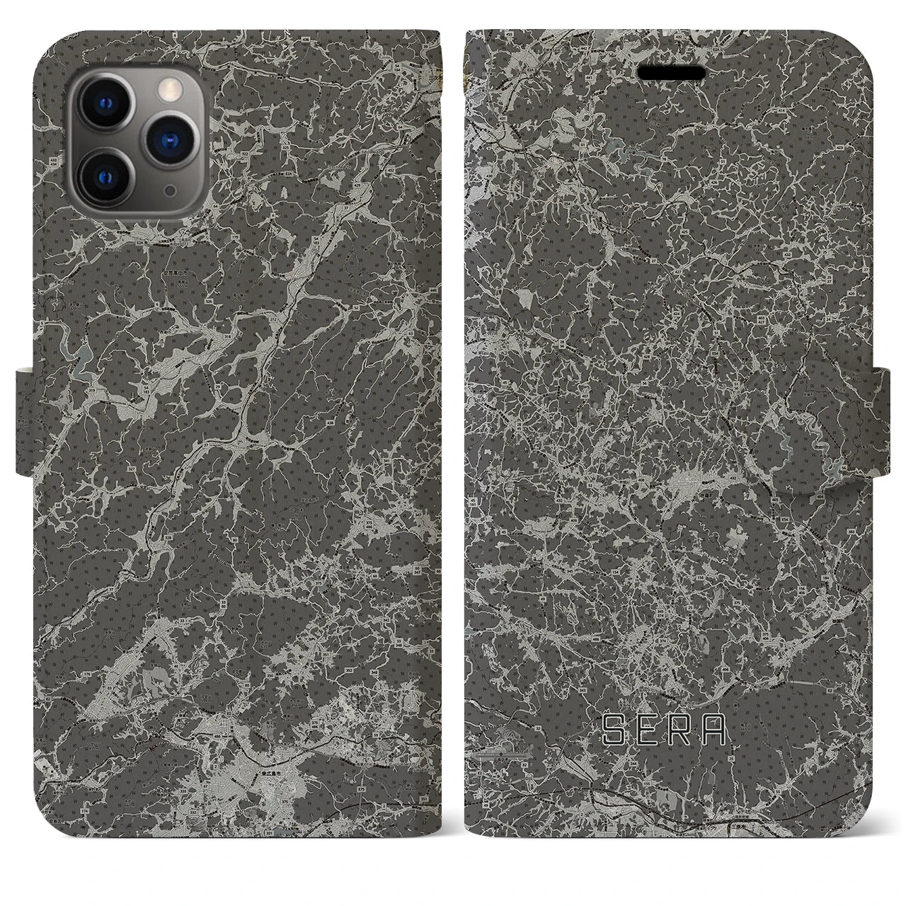 【世羅（広島県）】地図柄iPhoneケース（手帳タイプ）