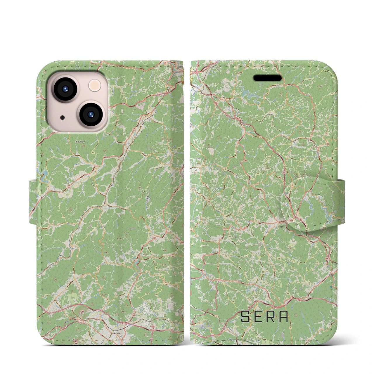 【世羅（広島県）】地図柄iPhoneケース（手帳タイプ）