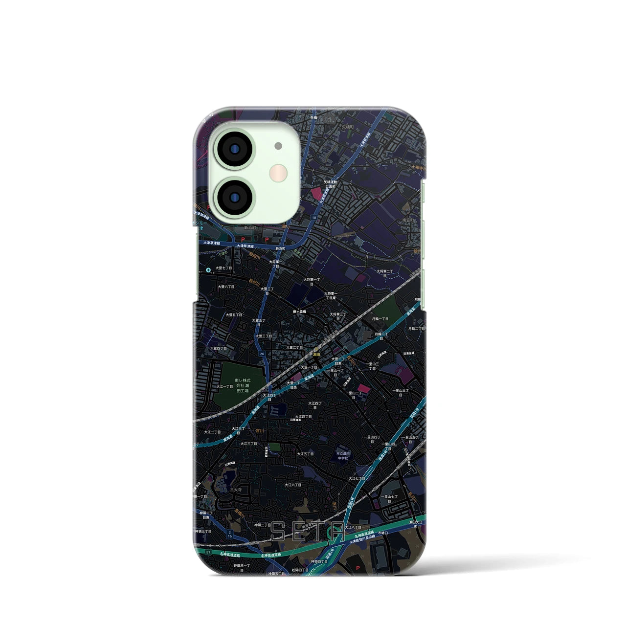 【瀬田（滋賀県）】地図柄iPhoneケース（バックカバータイプ）