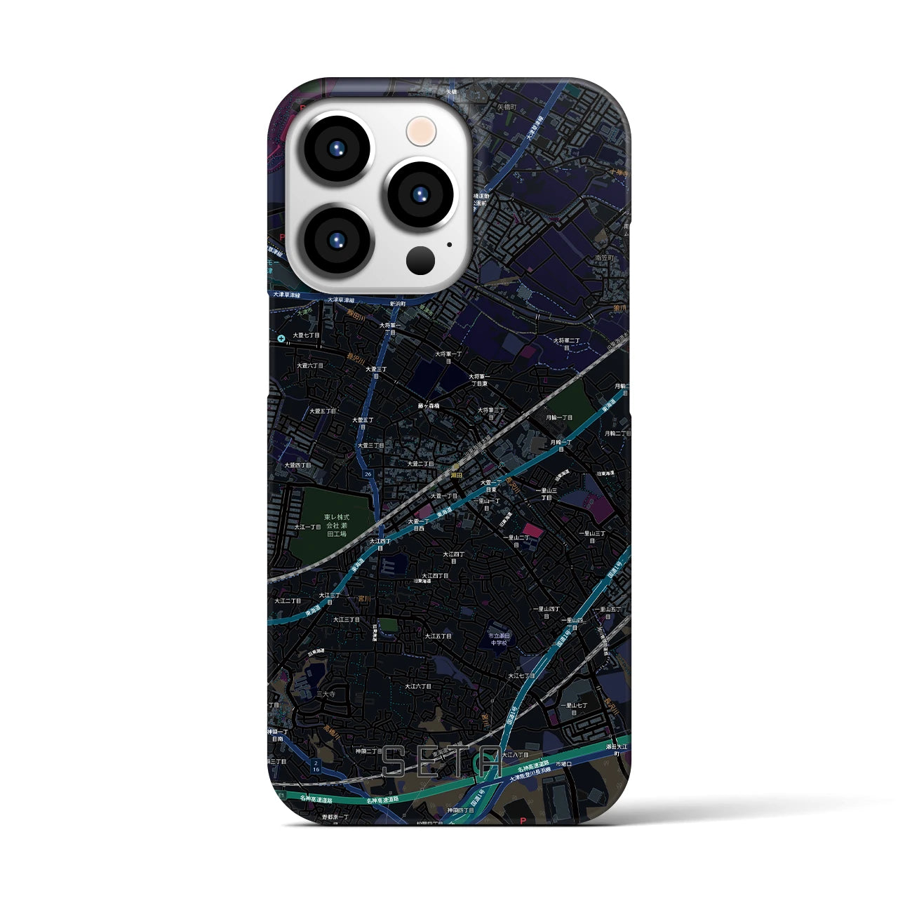 【瀬田（滋賀県）】地図柄iPhoneケース（バックカバータイプ）