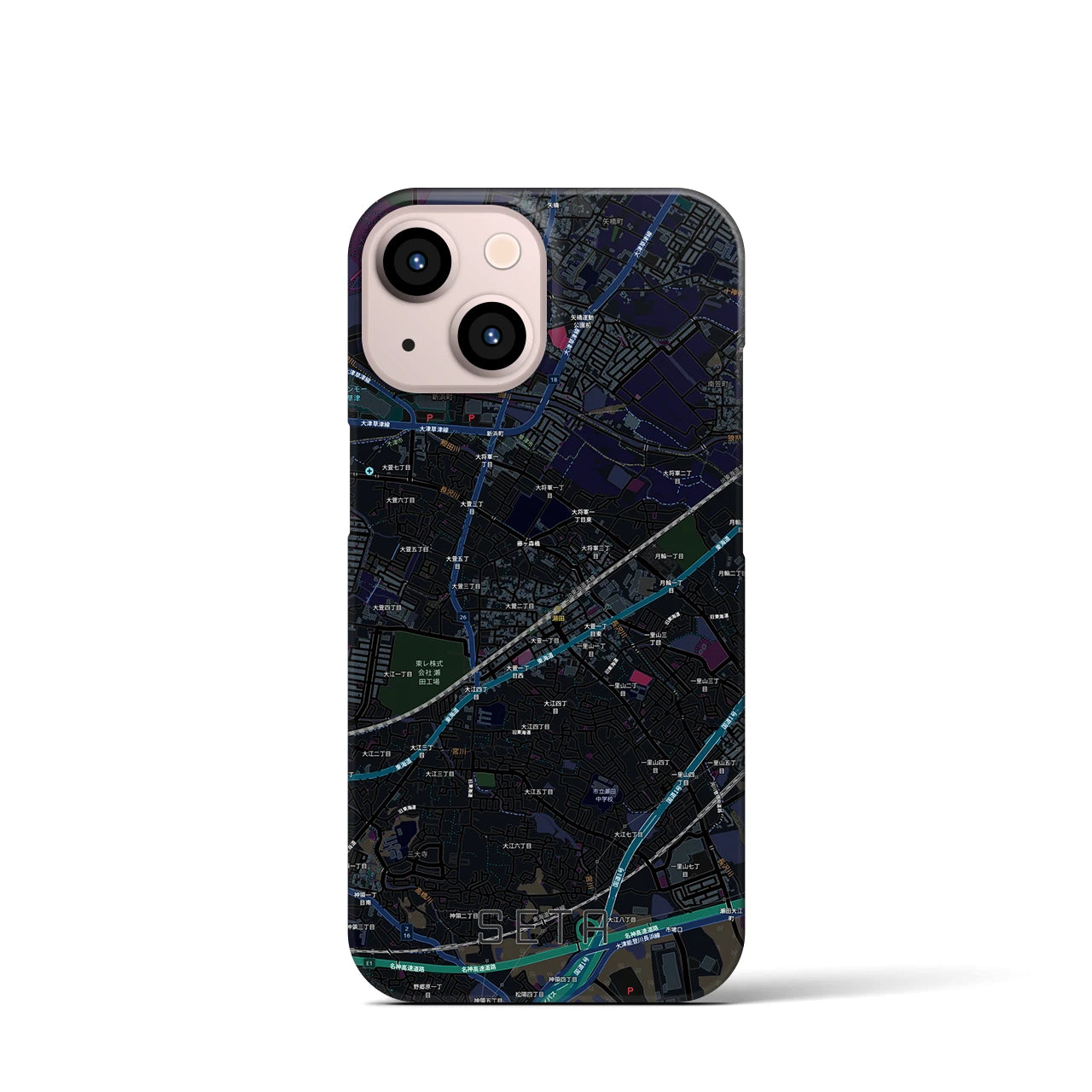 【瀬田（滋賀県）】地図柄iPhoneケース（バックカバータイプ）