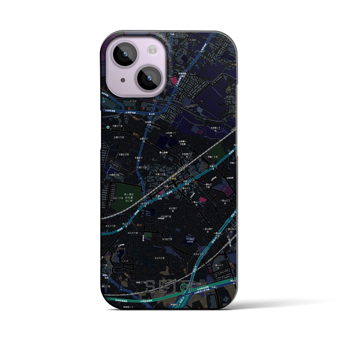 【瀬田（滋賀県）】地図柄iPhoneケース（バックカバータイプ）