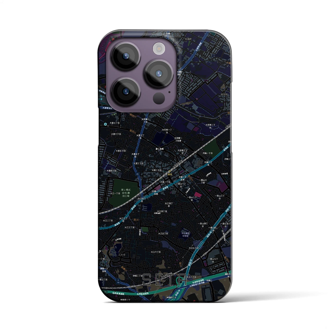 【瀬田（滋賀県）】地図柄iPhoneケース（バックカバータイプ）