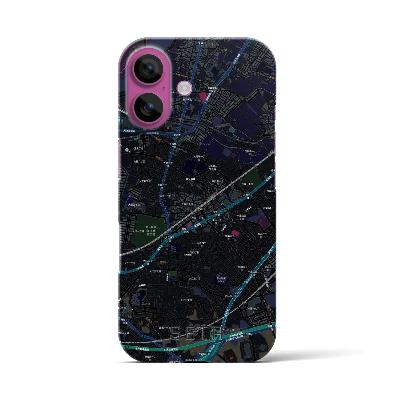 【瀬田（滋賀県）】地図柄iPhoneケース（バックカバータイプ）
