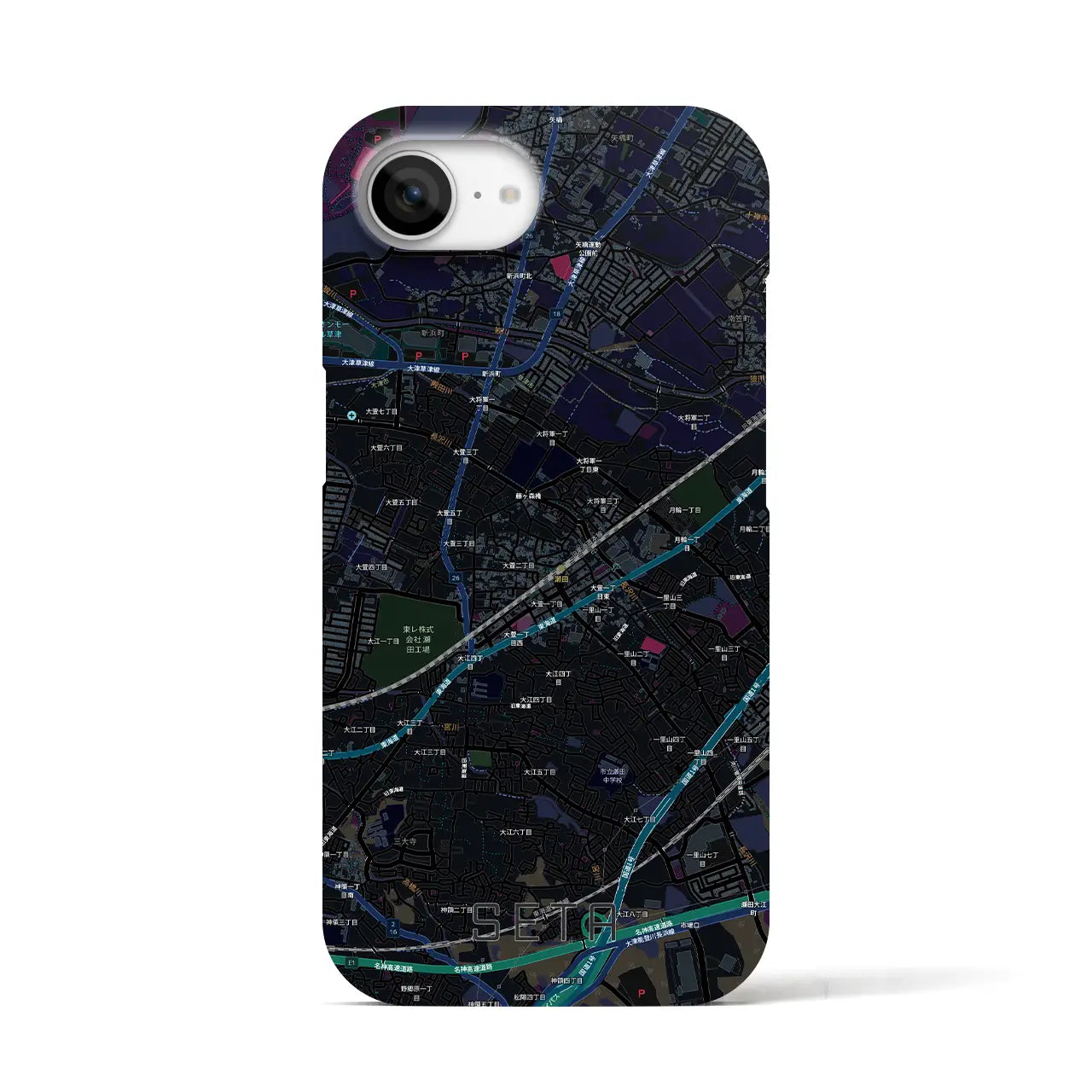 【瀬田（滋賀県）】地図柄iPhoneケース（バックカバータイプ）