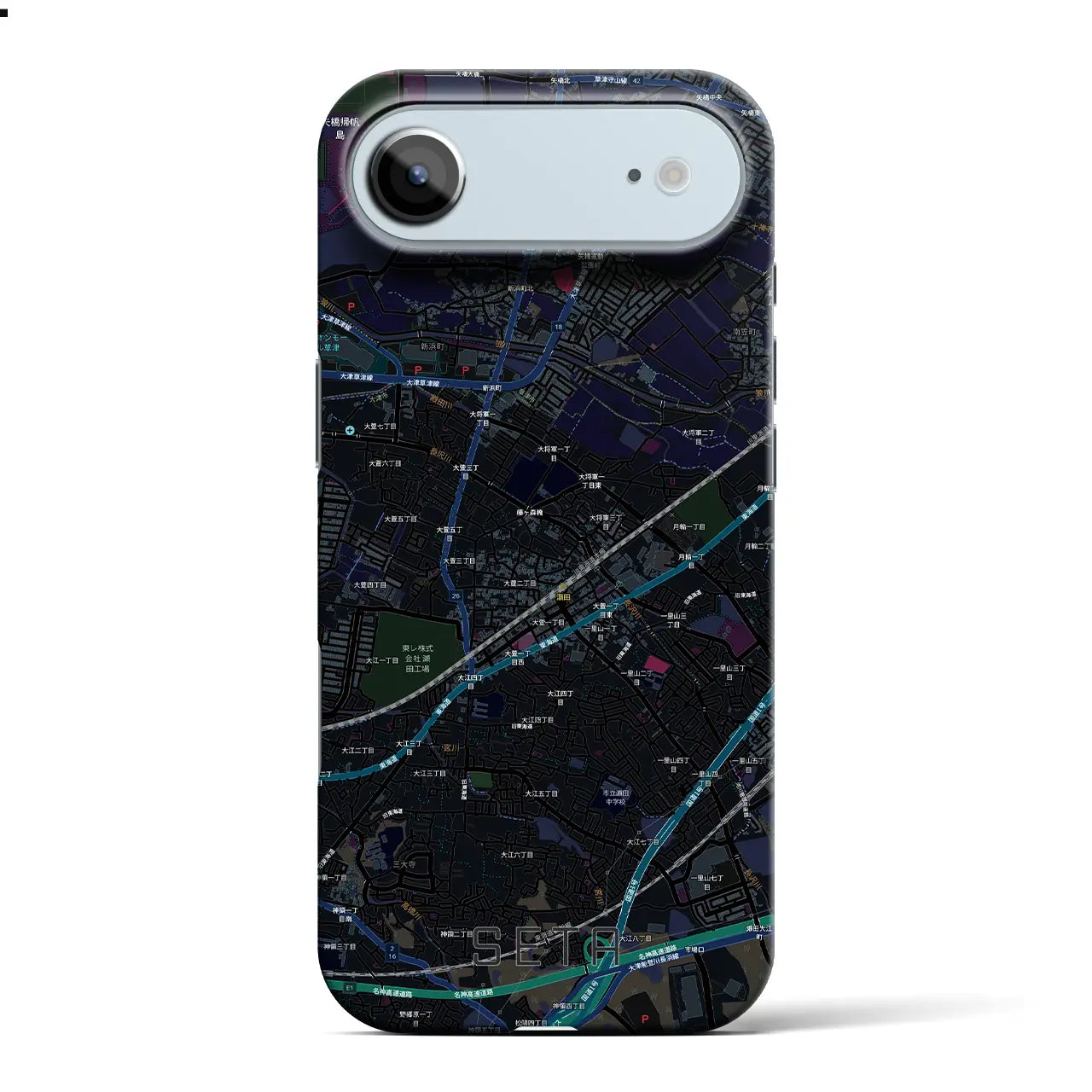 【瀬田（滋賀県）】地図柄iPhoneケース（バックカバータイプ）