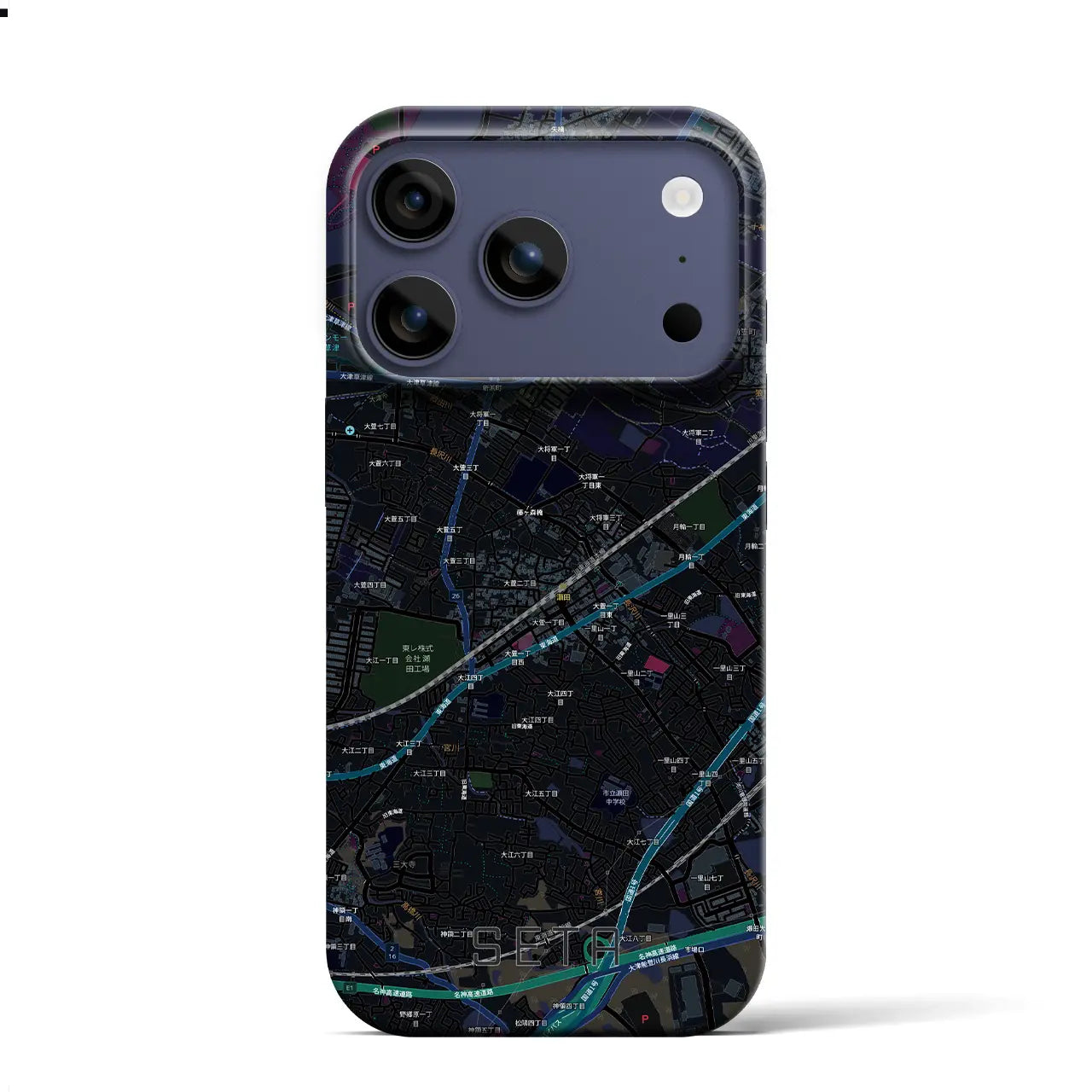 【瀬田（滋賀県）】地図柄iPhoneケース（バックカバータイプ）