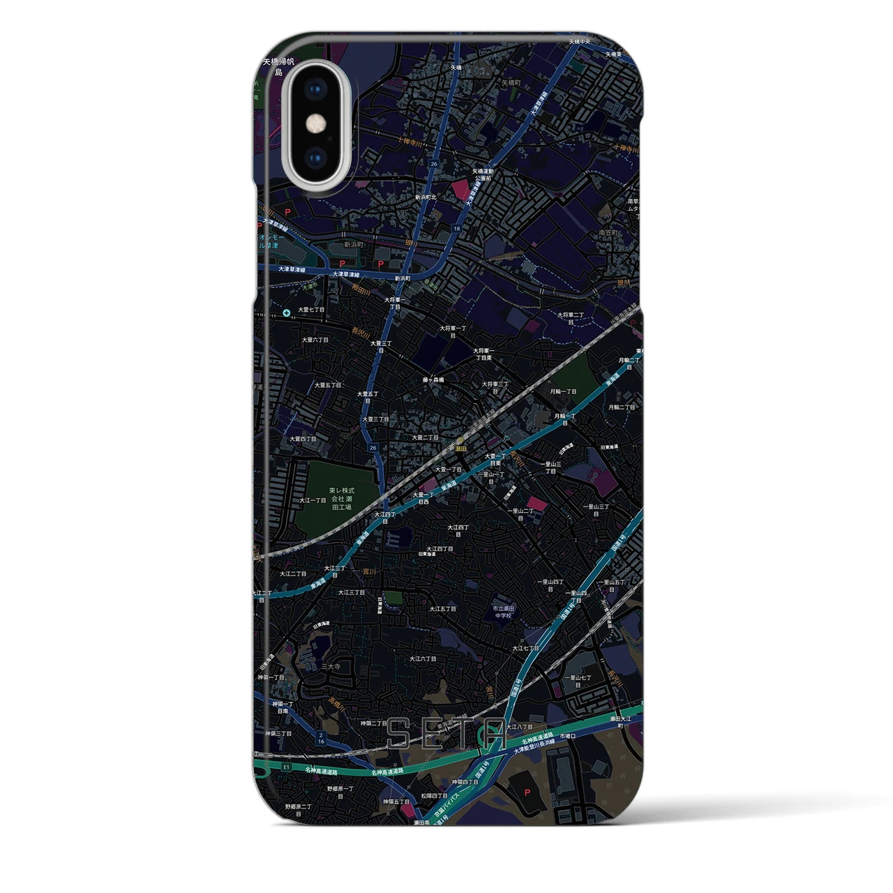 【瀬田（滋賀県）】地図柄iPhoneケース（バックカバータイプ）