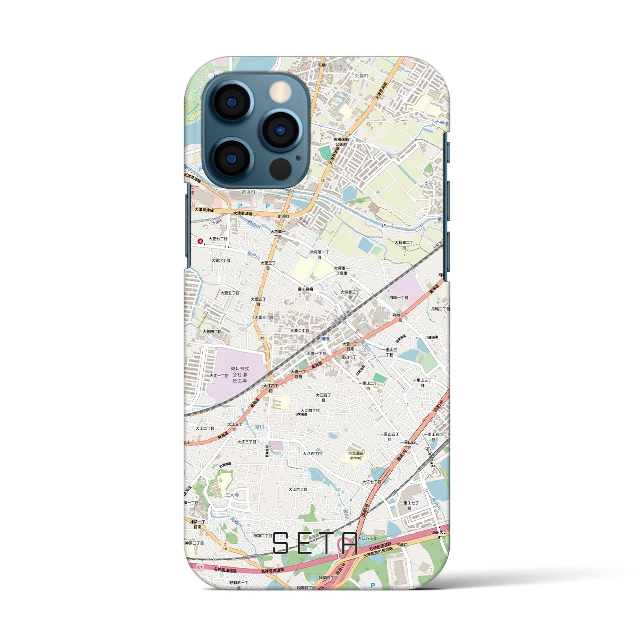 【瀬田（滋賀県）】地図柄iPhoneケース（バックカバータイプ）