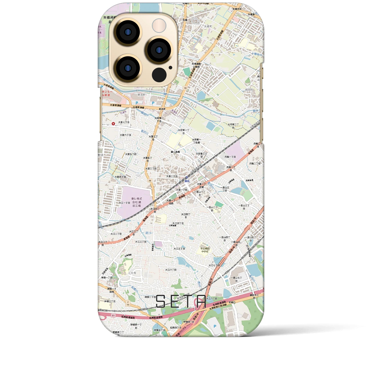 【瀬田（滋賀県）】地図柄iPhoneケース（バックカバータイプ）
