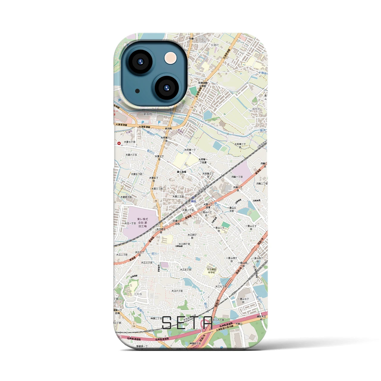 【瀬田（滋賀県）】地図柄iPhoneケース（バックカバータイプ）