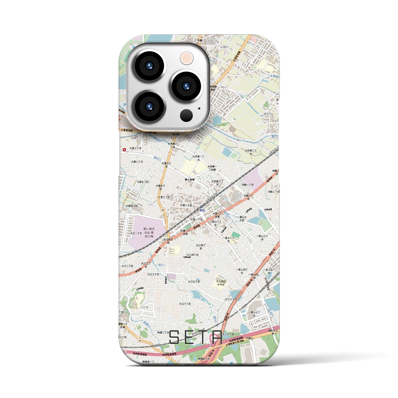 【瀬田（滋賀県）】地図柄iPhoneケース（バックカバータイプ）