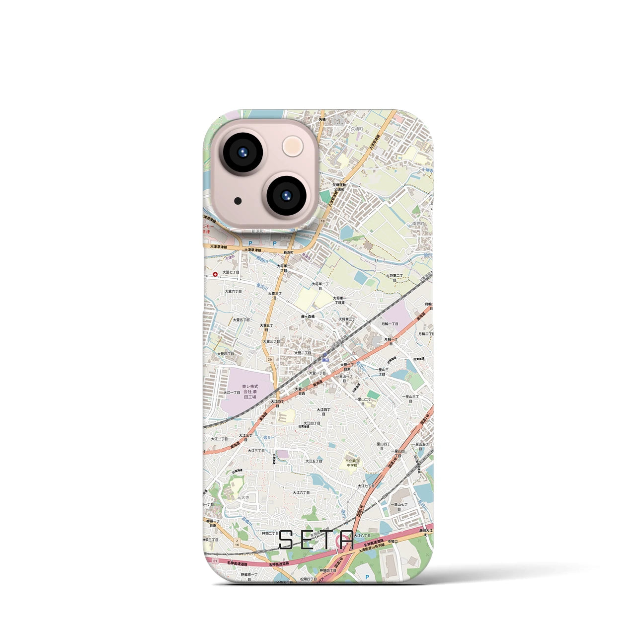 【瀬田（滋賀県）】地図柄iPhoneケース（バックカバータイプ）
