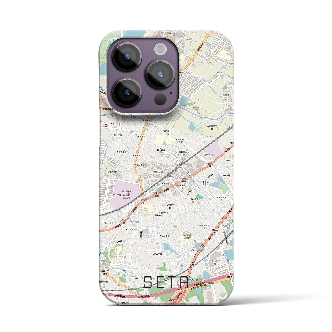 【瀬田（滋賀県）】地図柄iPhoneケース（バックカバータイプ）