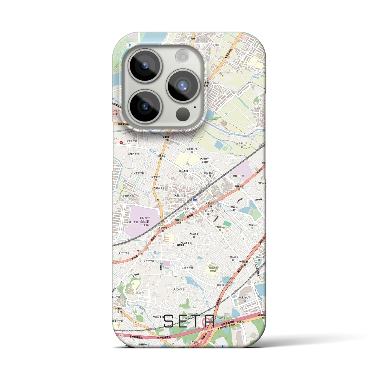 【瀬田（滋賀県）】地図柄iPhoneケース（バックカバータイプ）