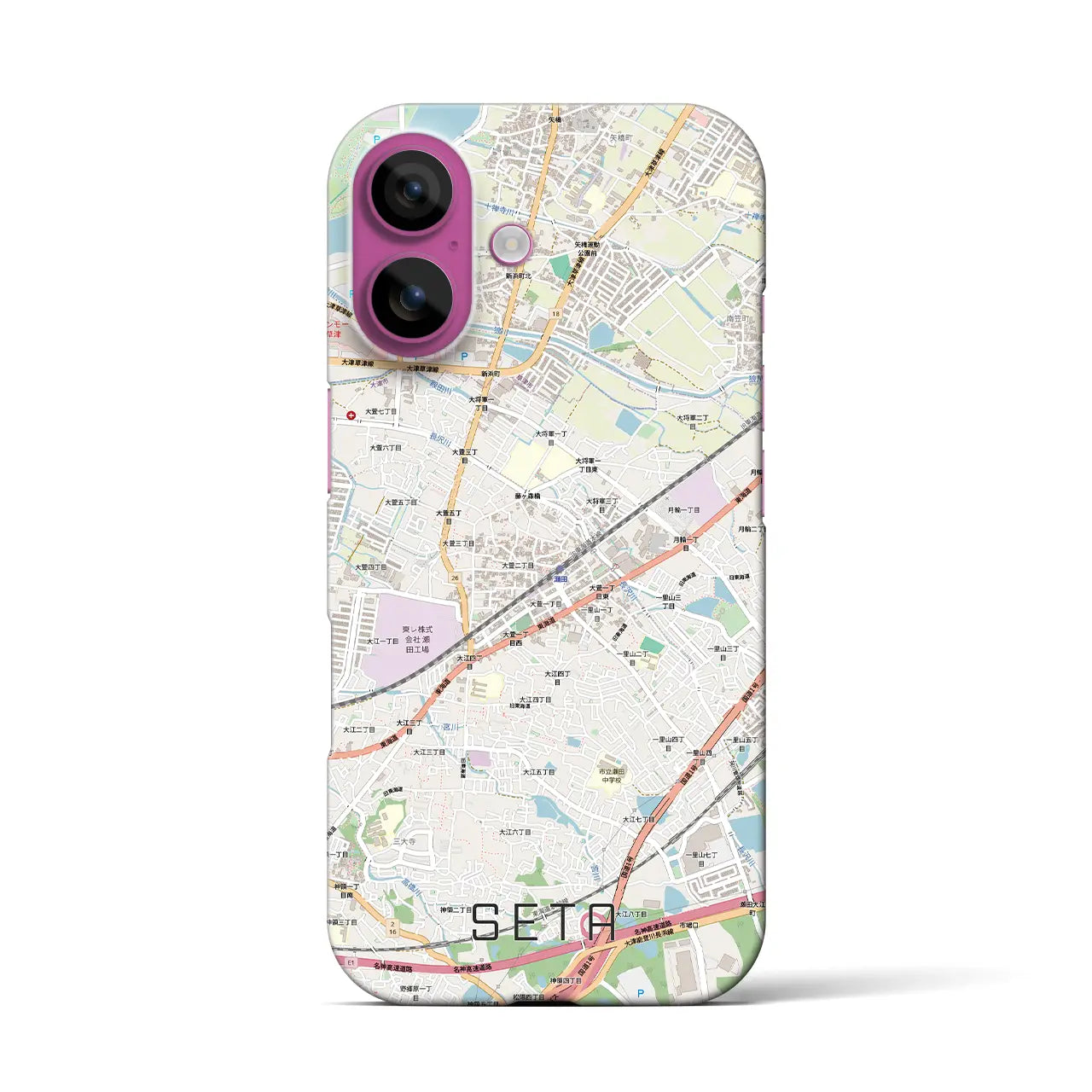 【瀬田（滋賀県）】地図柄iPhoneケース（バックカバータイプ）