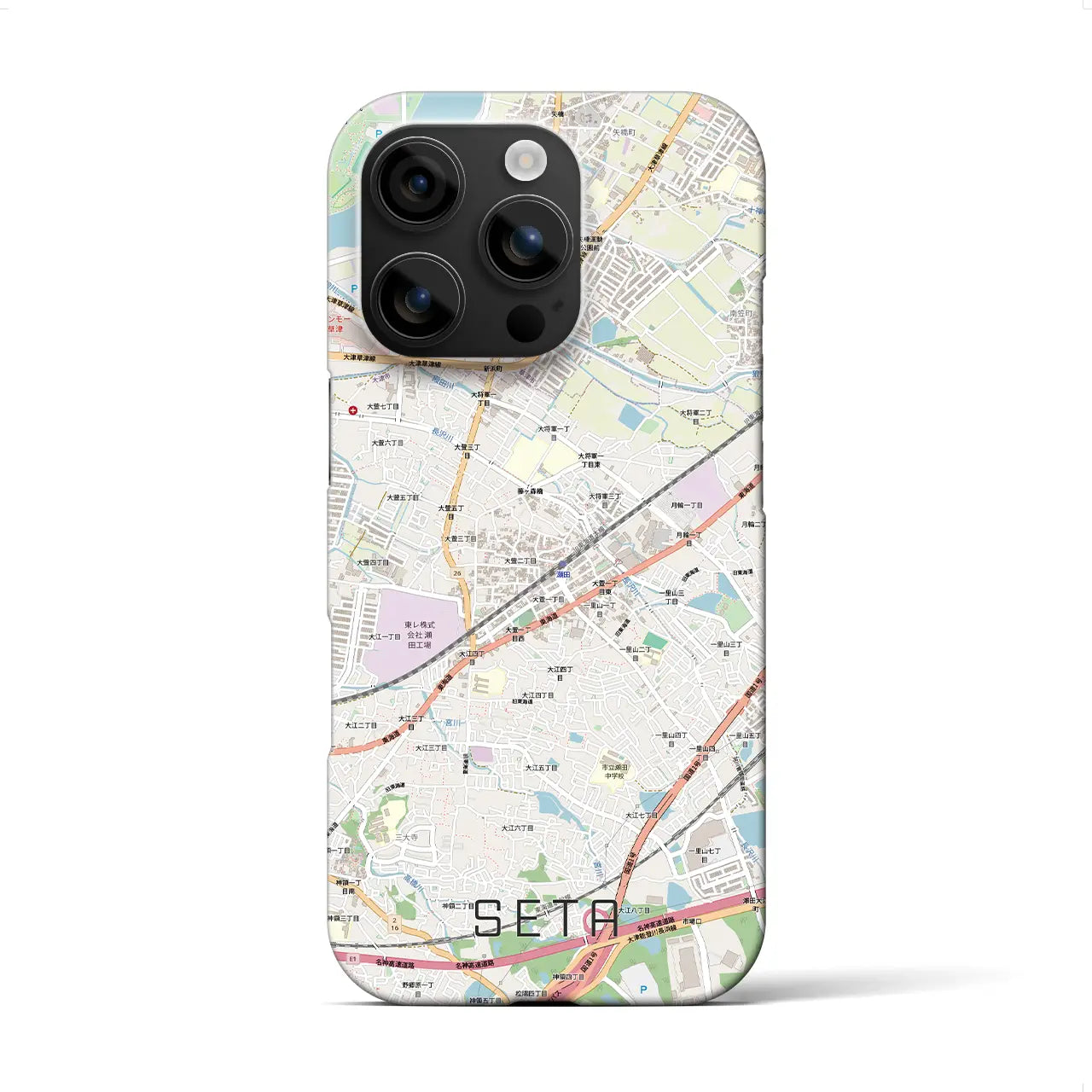 【瀬田（滋賀県）】地図柄iPhoneケース（バックカバータイプ）